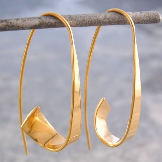 Minimalist Long Hook Spiral Hoop Earrings