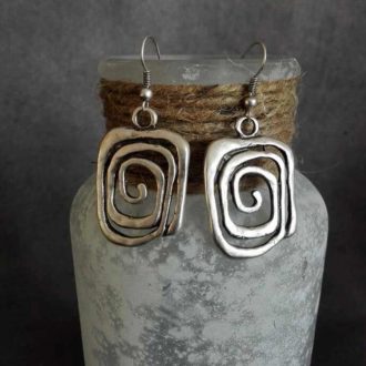 Vintage Antique Metal Drop Earrings