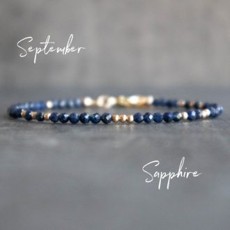 September Birthstone Dainty Sapphire Bracelet