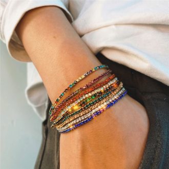 Handmade Elastic Bohemian Cubic Zirconia Bracelets