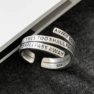 Yizizai Vintage Mutil Layer Letter Thai Silver Color Rings Personality Adjustable Opening Ring For Women Party