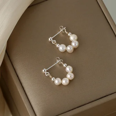 Baroque Freshwater Pearl Hoop Earrings
