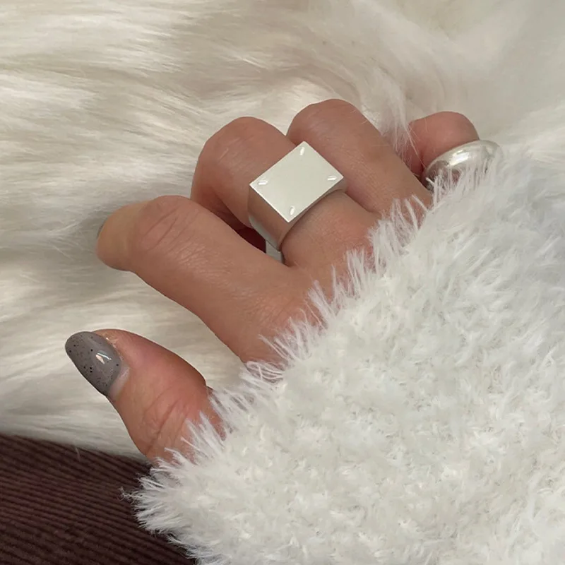 Geometric Rectangle Adjustable Ring