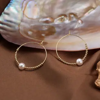 Luxury Pearl Hoop Earrings