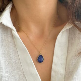 Raw Blue Sapphire Necklace