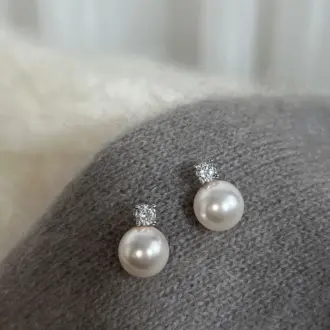 Cascade Elegance White Pearl Zircon Drop Earrings