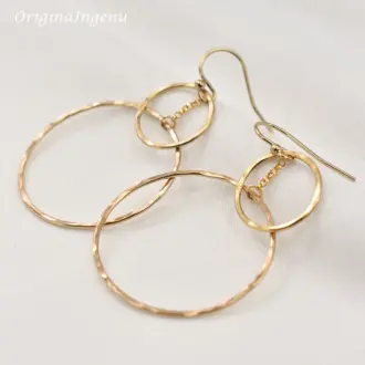 Boho Hammered Circle Earrings