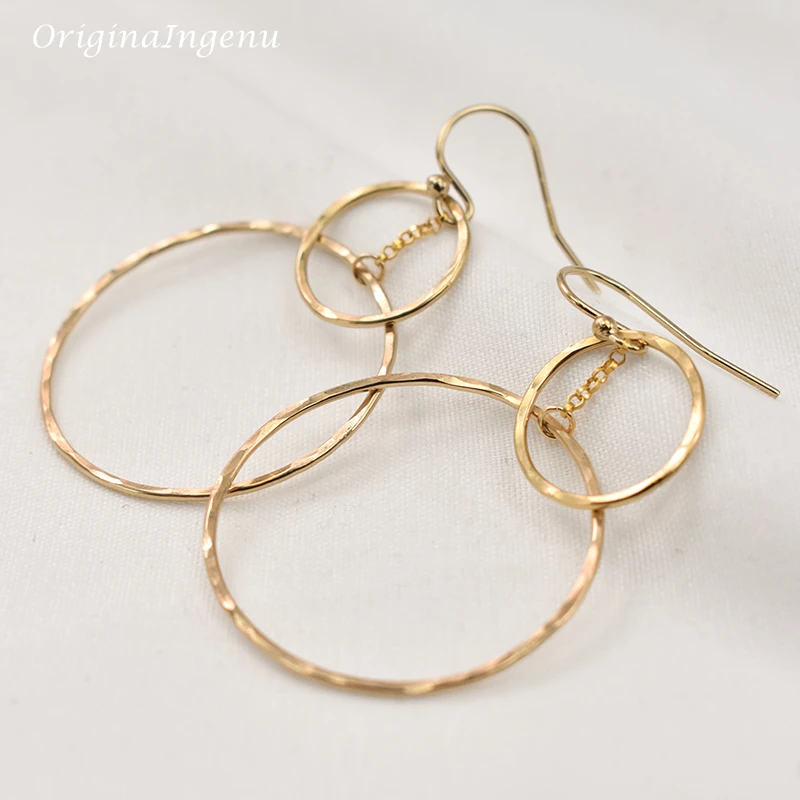 Boho Hammered Circle Earrings