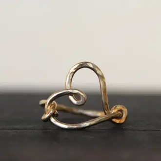 Gold Filled Handmade Heart Knuckle Ring - 11