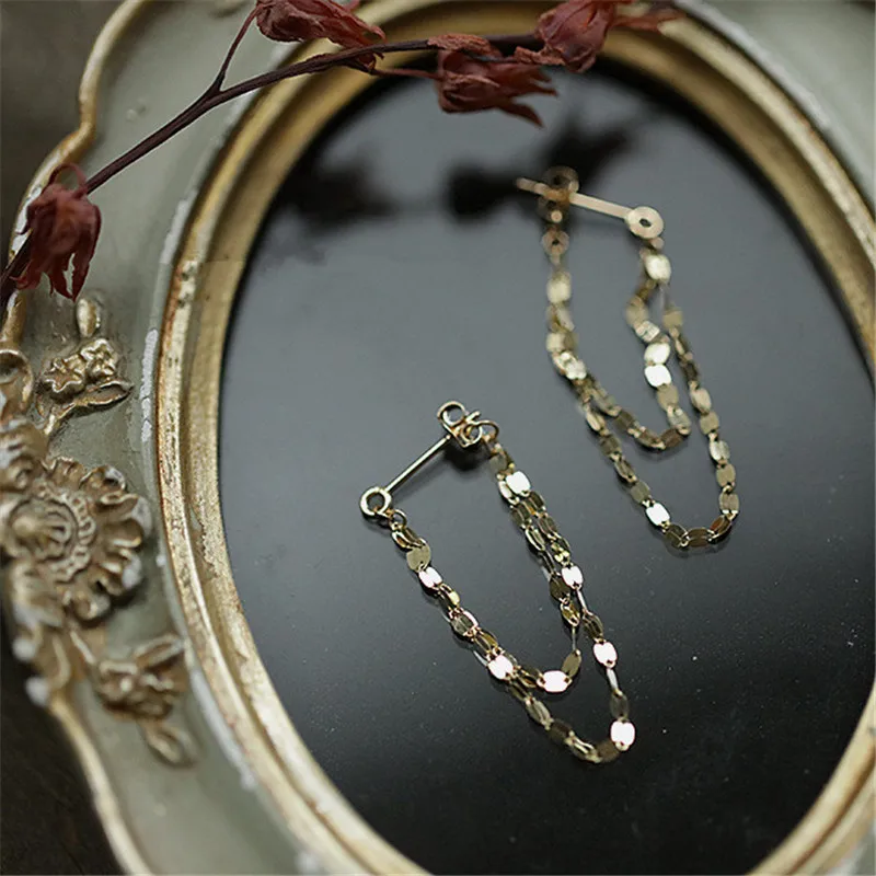 European Chain Tassel Earrings