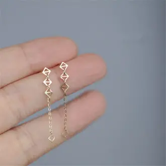 Geometric Long Tassel Earrings