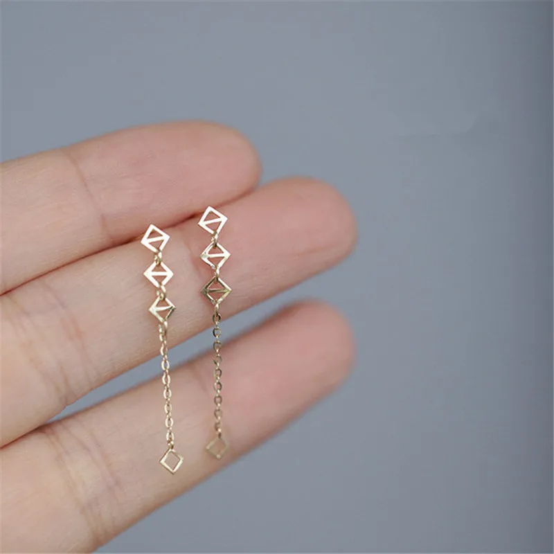 Geometric Long Tassel Earrings
