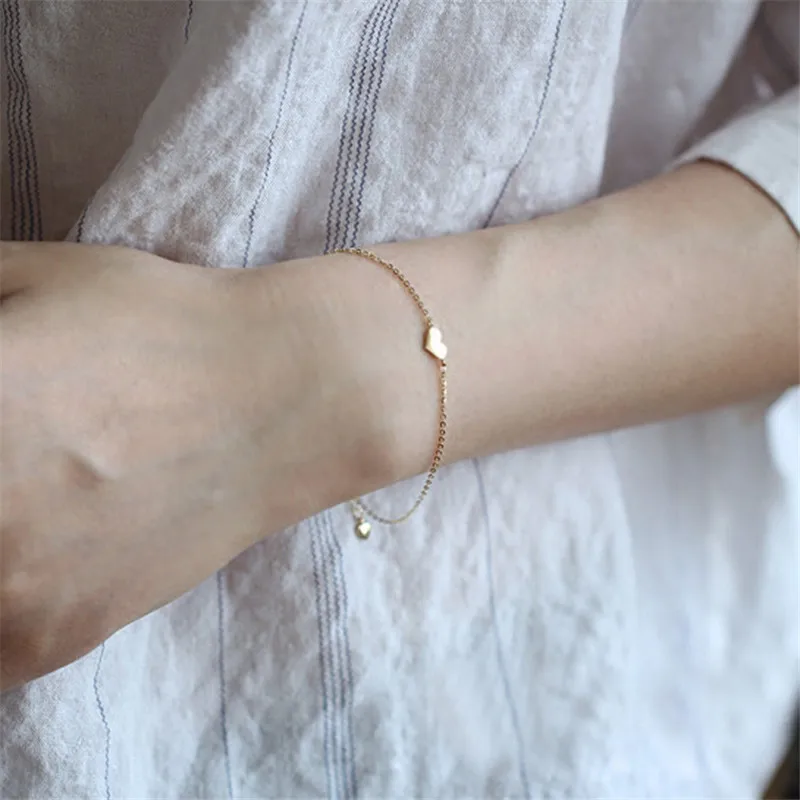 Simple Heart Chain Bracelet - Image 2