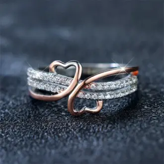 White Zircon Heart Ring - 10