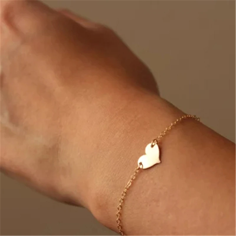 Gold Heart Shape Bracelet Handmade - Image 3
