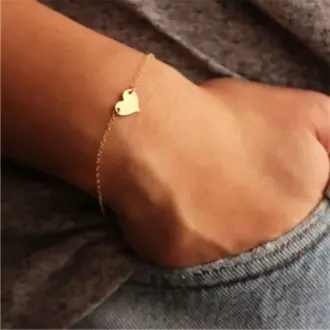 Gold Heart Shape Bracelet Handmade