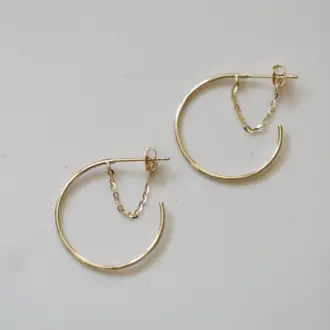Simple Chain Round Hoop Earrings