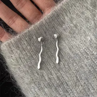 Meteor Irregular Lava Drop Earrings