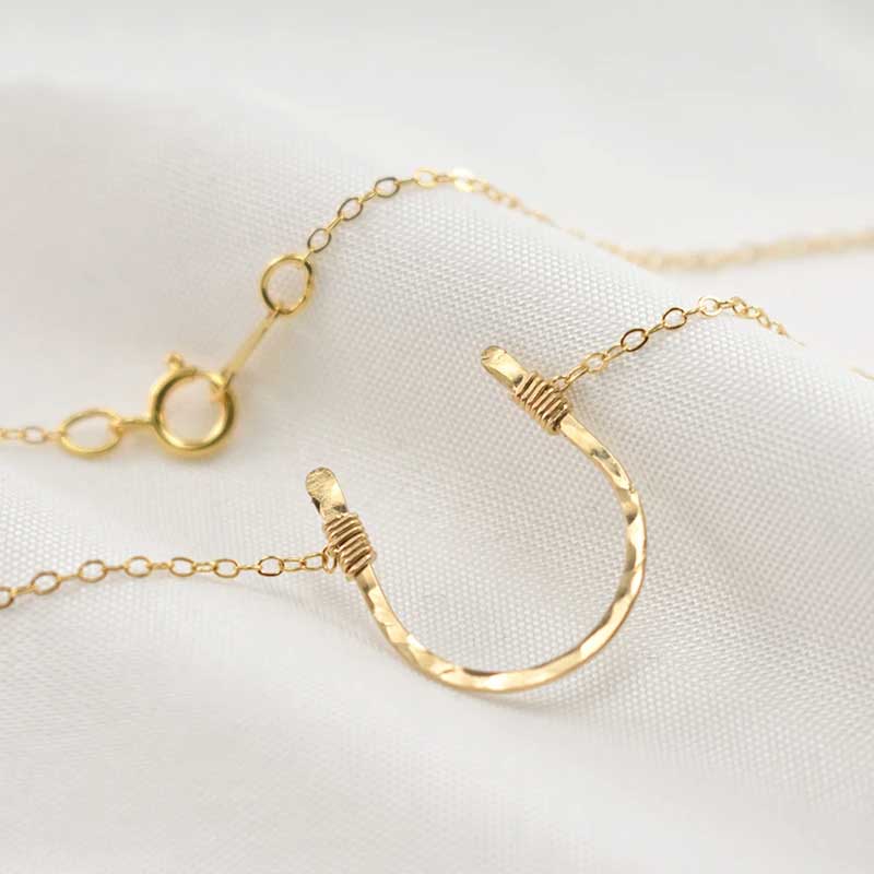 Handmade Hammered Horseshoe Necklace