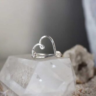 Silver Handmade Heart Knuckle Ring - 9