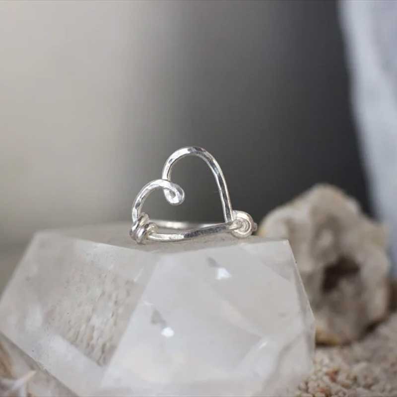 Silver Handmade Heart Knuckle Ring