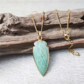 Amazonite Arrow Pendant Necklace