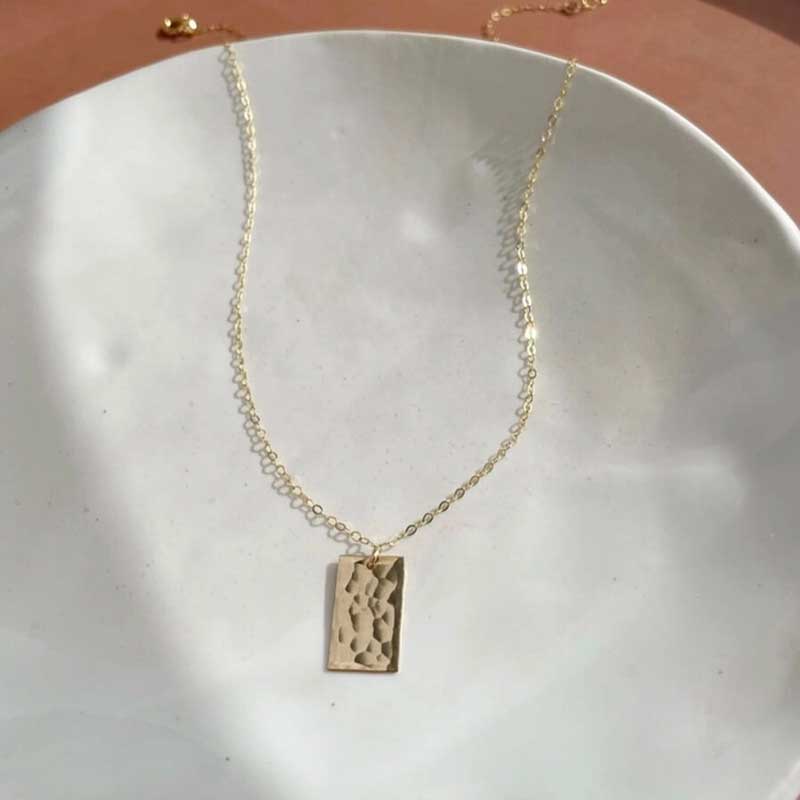 14k Gold-Filled Box Charm Necklace