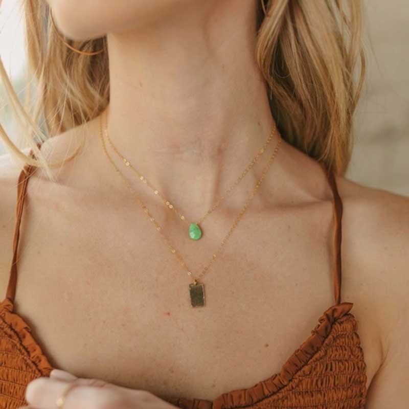 14k Gold-Filled Box Charm Necklace