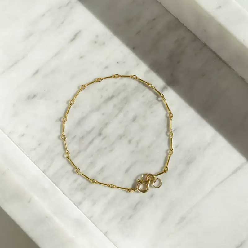 14k Gold-Filled Dot + Dash Bracelet