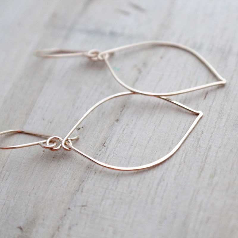 14k Gold-Filled Leaf Hoops