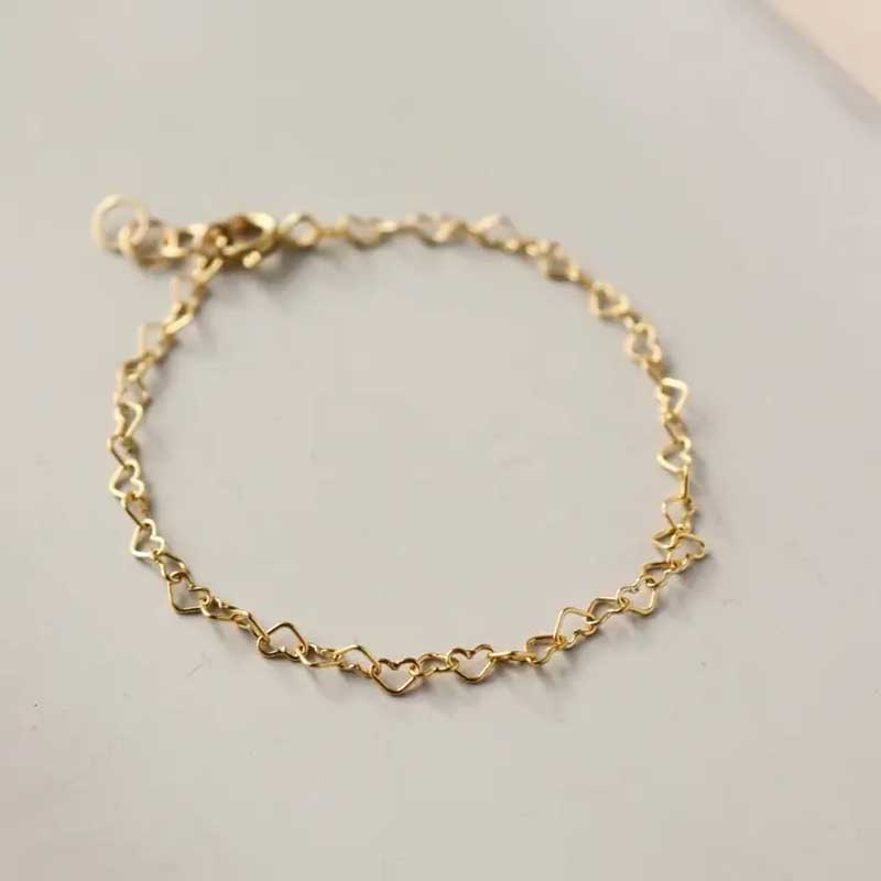 14k Gold-Filled Heart Bracelet