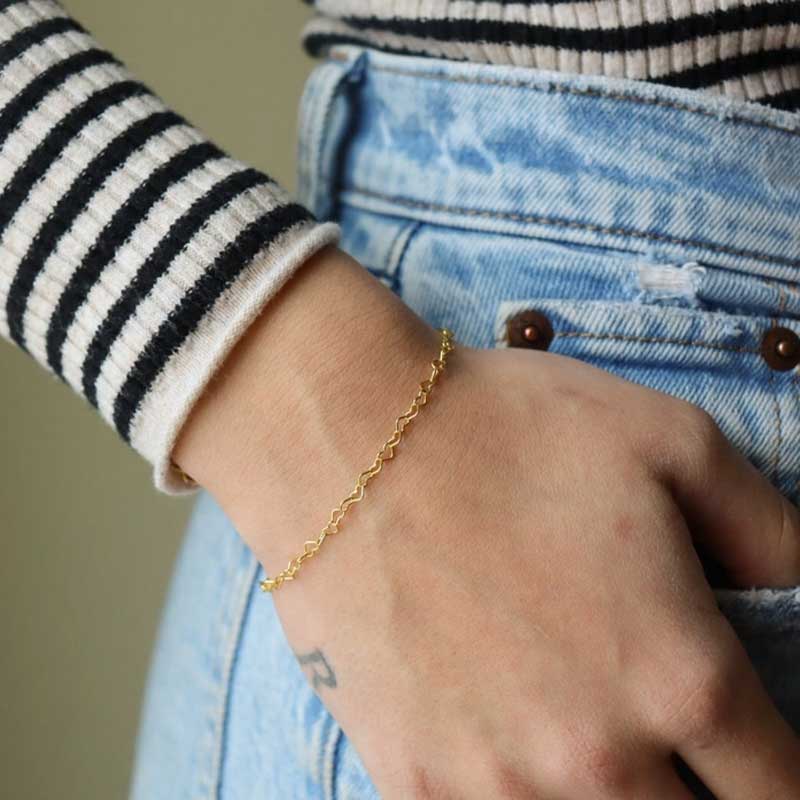 14k Gold-Filled Heart Bracelet
