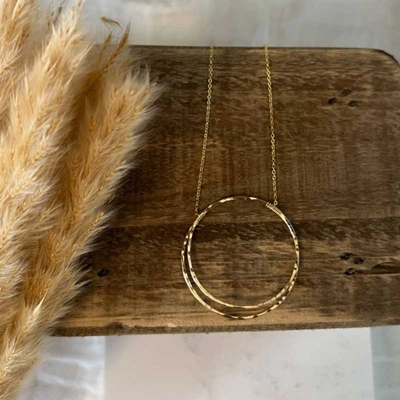 14k Gold-Filled Statement Contiguous Circle Necklace