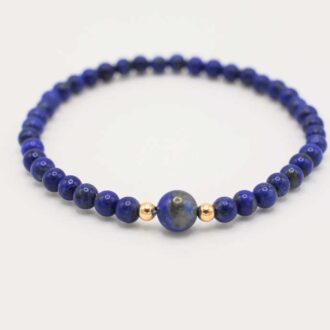 Lapis Lazuli Horizon Bracelet with gold-filled accents by Ripple