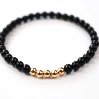 Black Tourmaline Ascension Bracelet with 14k Gold Filled Beads