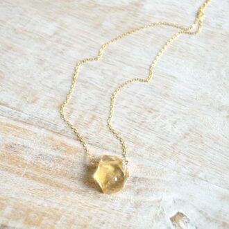 Raw citrine pendant on a 14k gold-filled cable chain