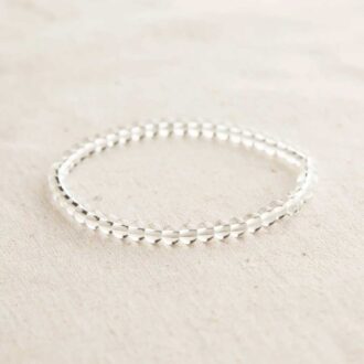 Clear Quartz Energy Bracelet with 4mm beads on stretch cord (fits wrists 6"-7").