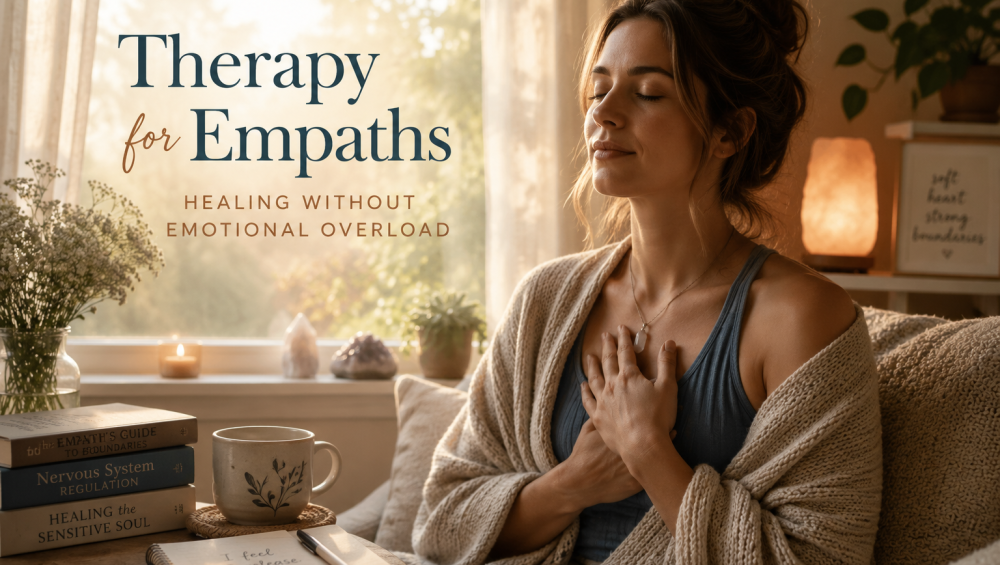 Person sitting peacefully near a window practicing emotional self-reflection in a calming indoor space