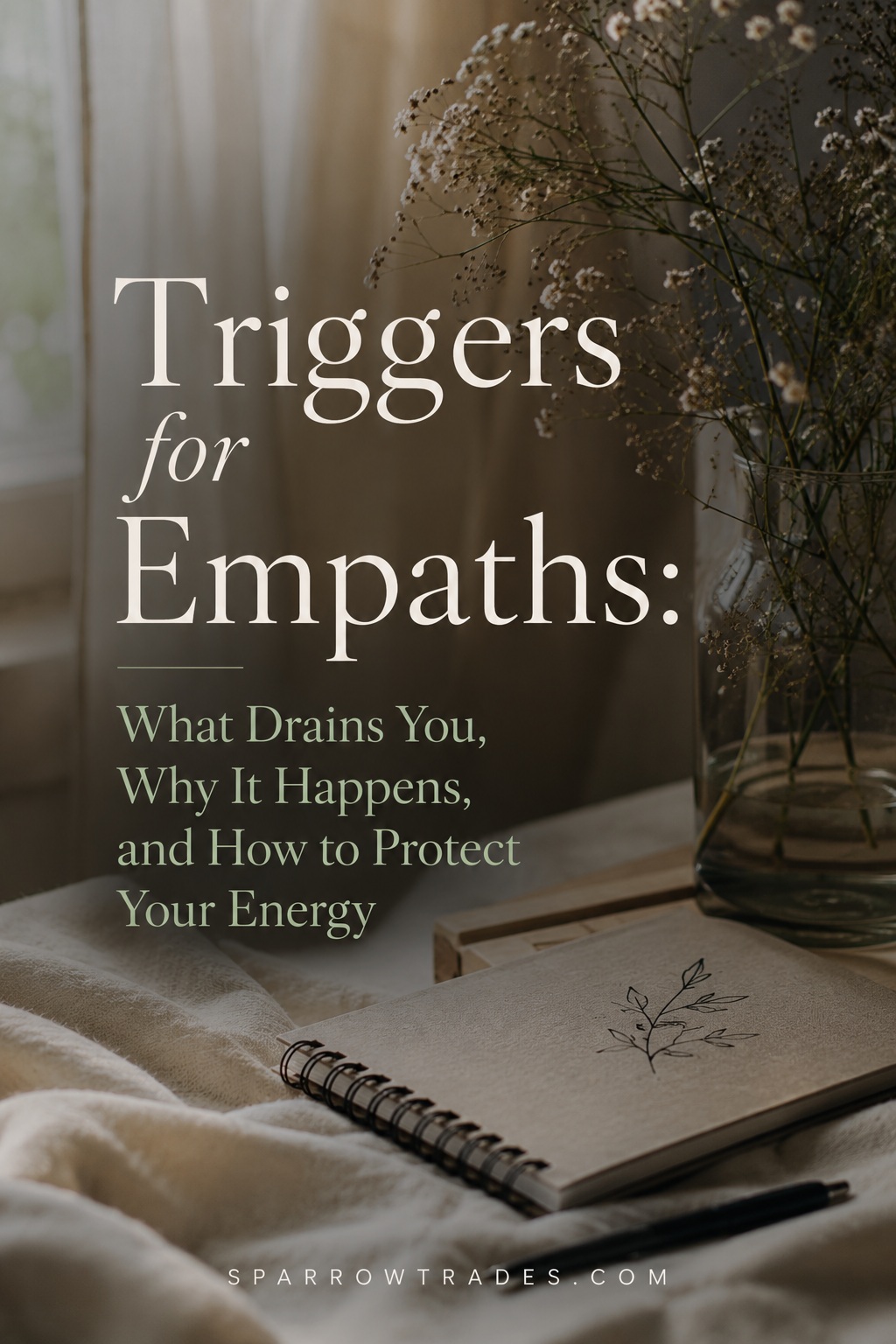 A person sits quietly beside a window in a softly lit room, reflecting in a journal while exploring emotional triggers and self-awareness.